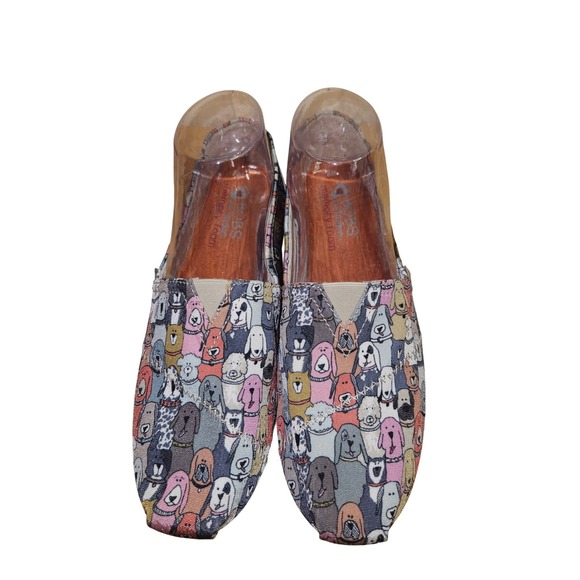 BOBS from Skechers Womens 9W Dog Print Memory Foam Slip On Alpargata Flats Gray - Picture 2 of 8